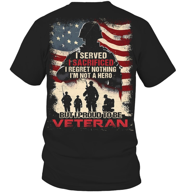 But I  Proud To Be  Veteran Pattern 100% Cotton T-Shirt