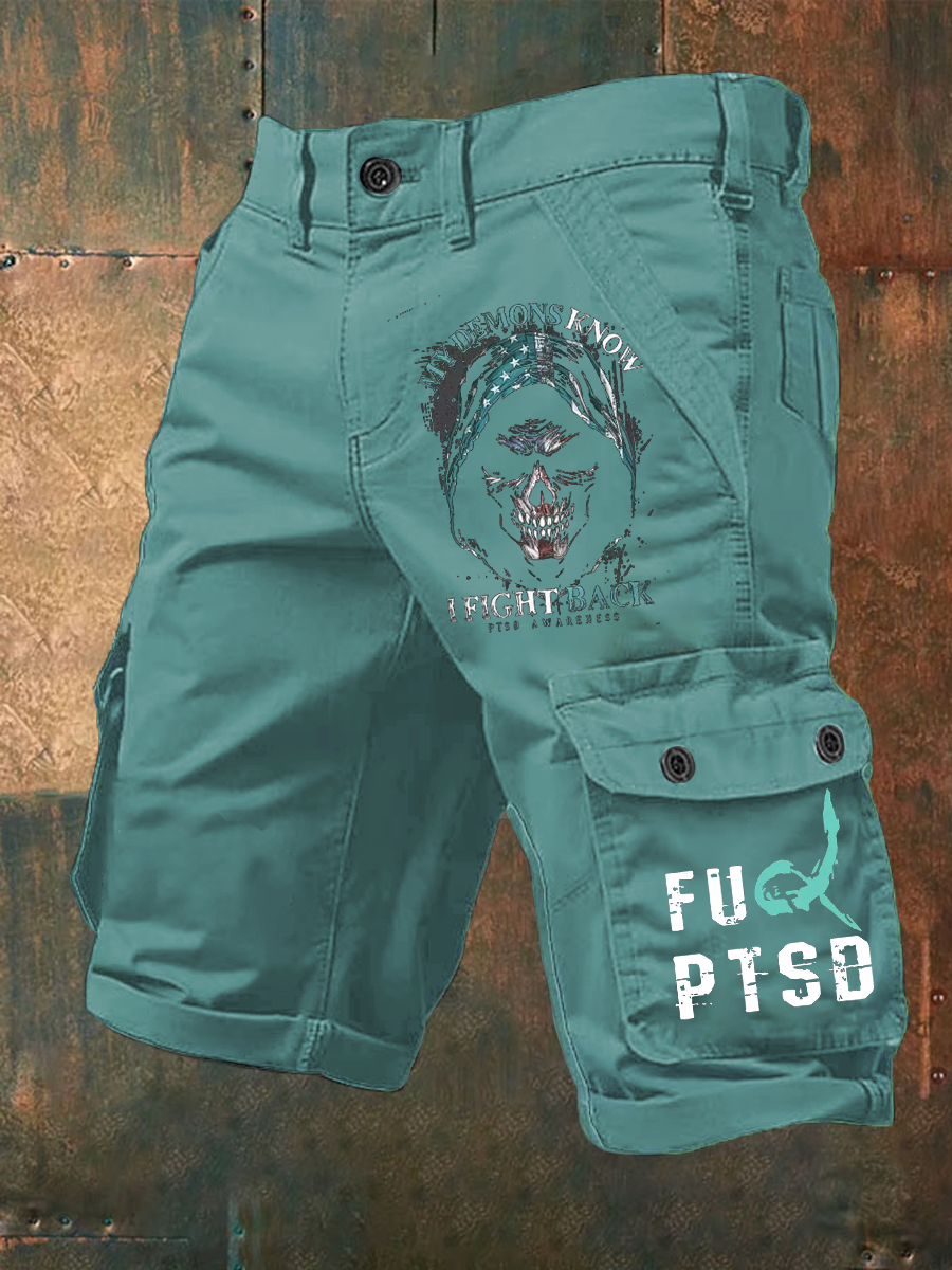 Men's PTSD Awareness Veteran Printed Shorts