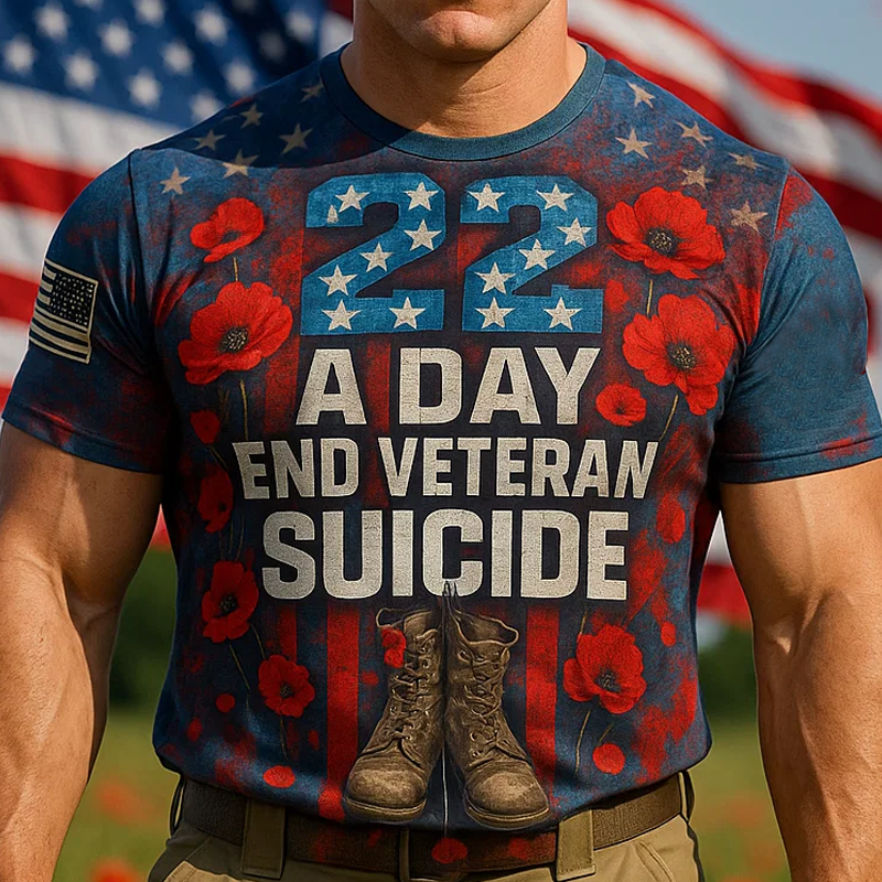 22 A Day Veteran Lives Matter Print T-Shirt