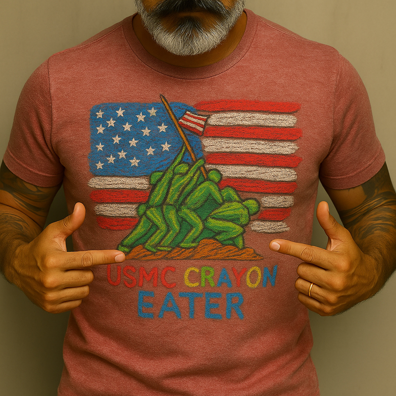 USMC Veteran Crayon Eater Print T-shirt