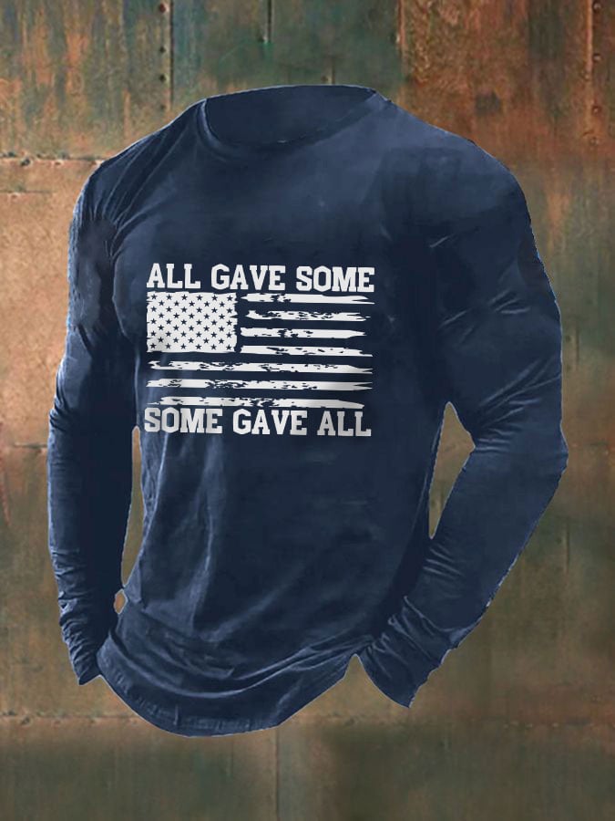 Men's 'All Gave Some, Some Gave All' Print Long Sleeve T-Shirt