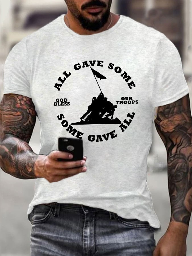 Men's All Gave Some, Some Gave All Flag Print T-Shirt