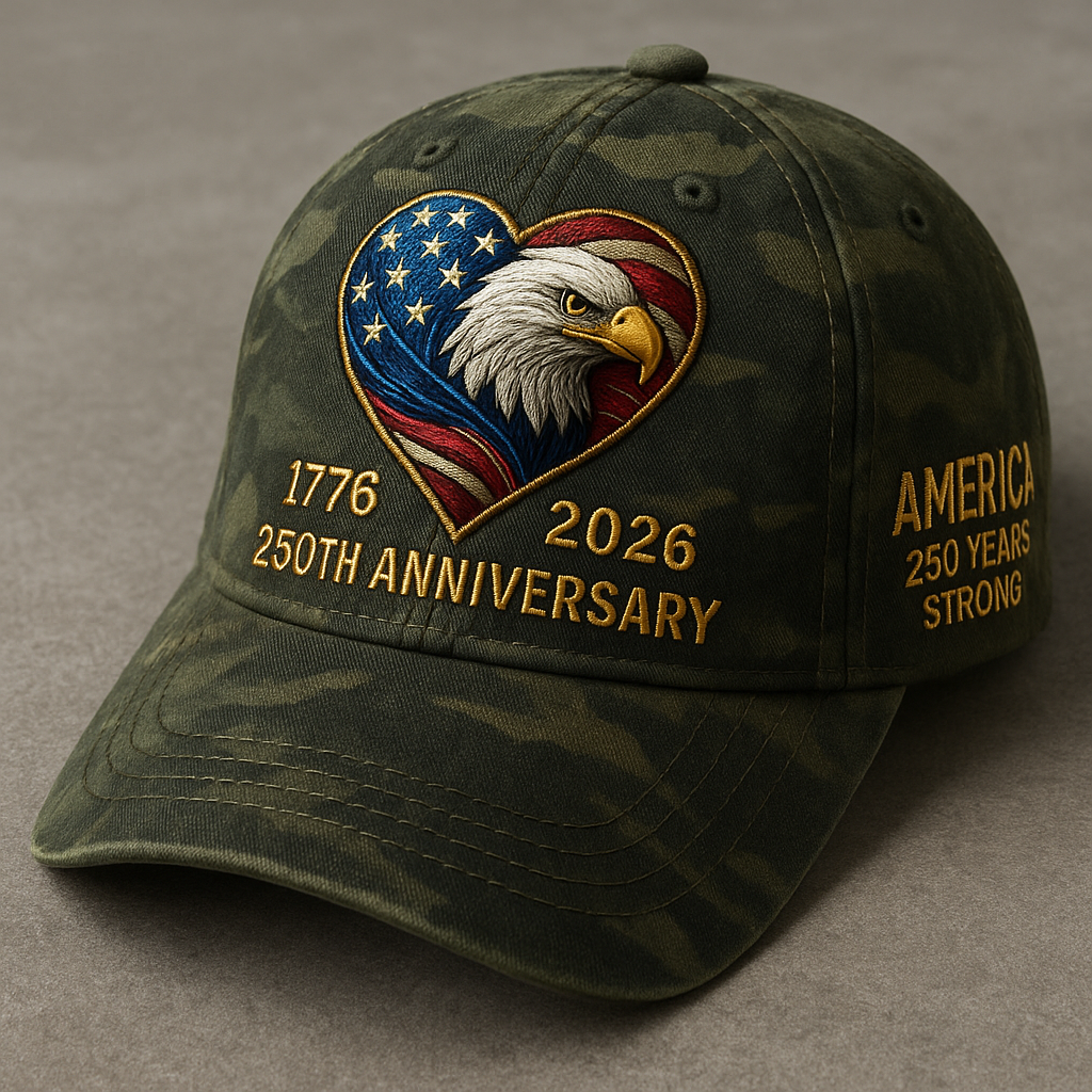 🦅 Celebrate 250 Years of American Freedom — 4 Unique Anniversary Caps