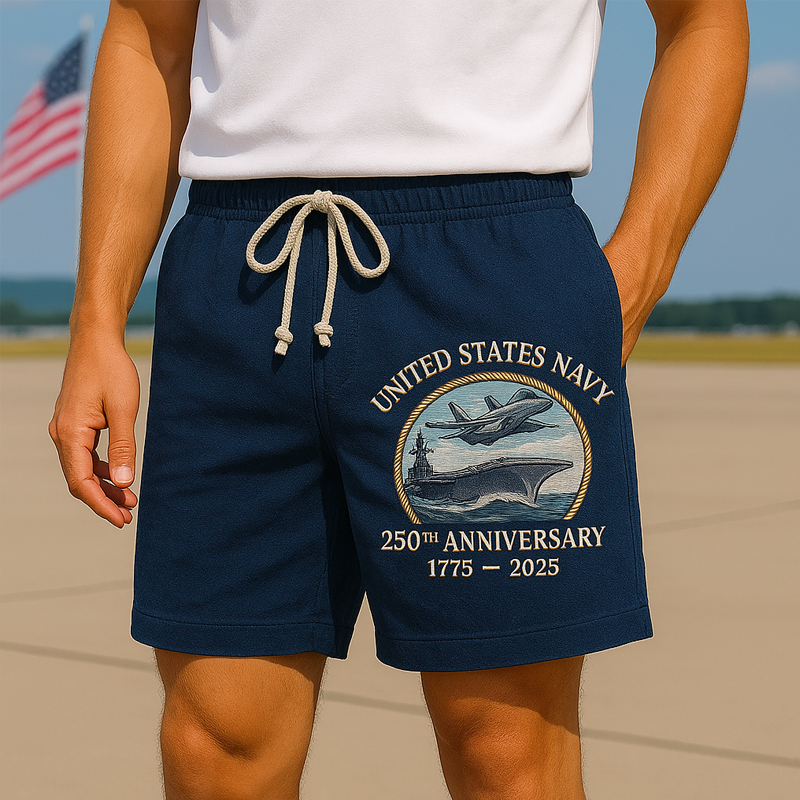 US Navy Veteran's 250th Anniversary Print Shorts