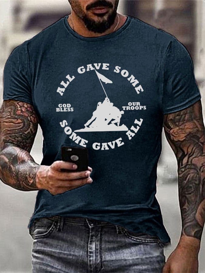 Men's All Gave Some, Some Gave All Flag Print T-Shirt