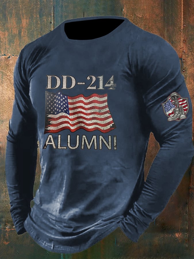 Men's Vintage Dd124 Flag Print T-Shirt