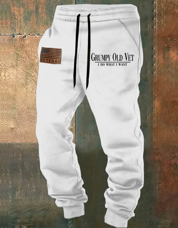 Men's Grumpy Veteran Print Casual  Casual Sweatpants