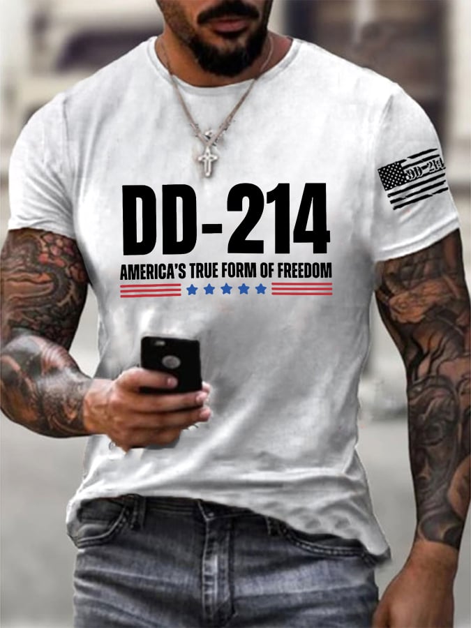 Men's DD-214 America's True Form Of Freedom Print T-shirt
