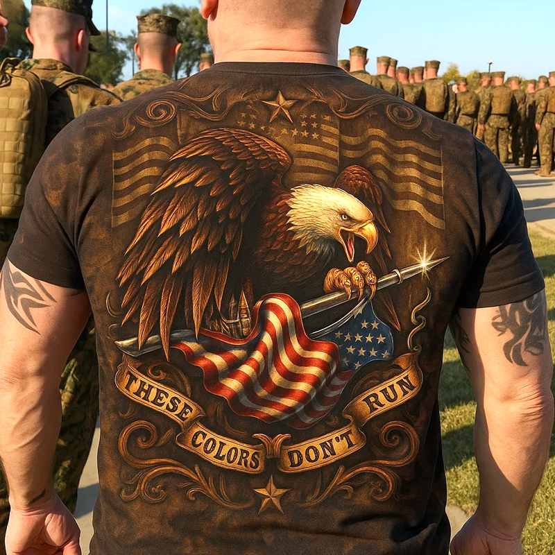Honor Veteran Graphic Printed Casual Short Sleeve T-Shirt