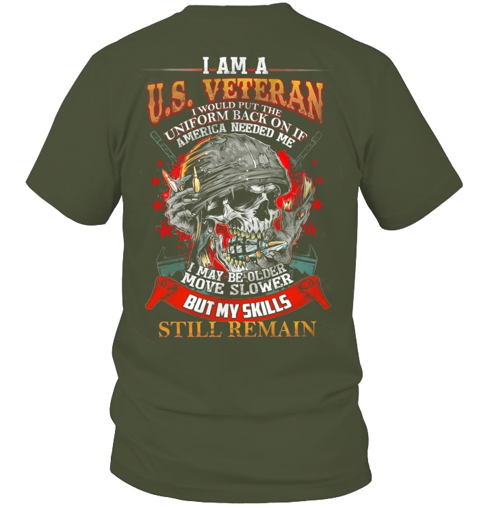 I Am A U.S .Veteran  Pattern 100% Cotton T-Shirt