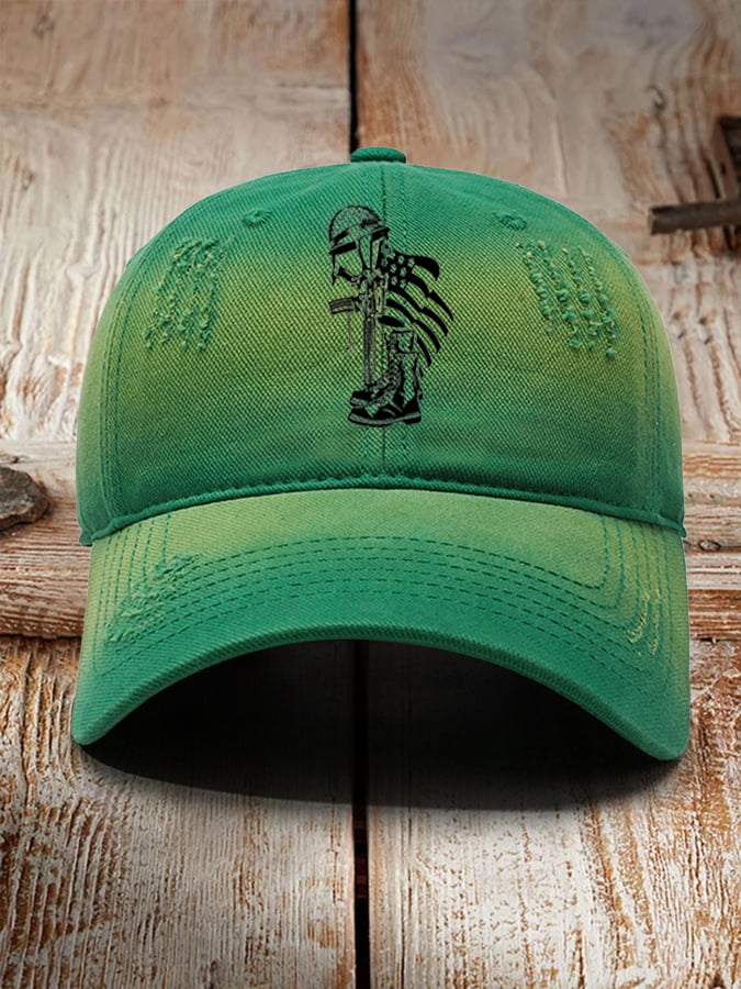 Unisex Veteran's Flag Print Baseball Cap