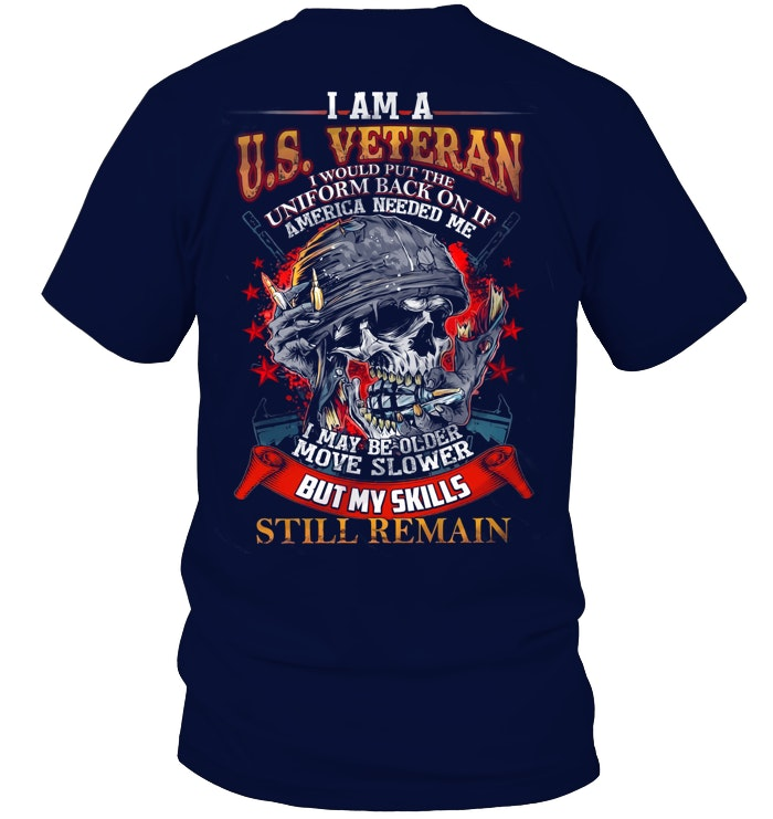 I Am A U.S .Veteran  Pattern 100% Cotton T-Shirt