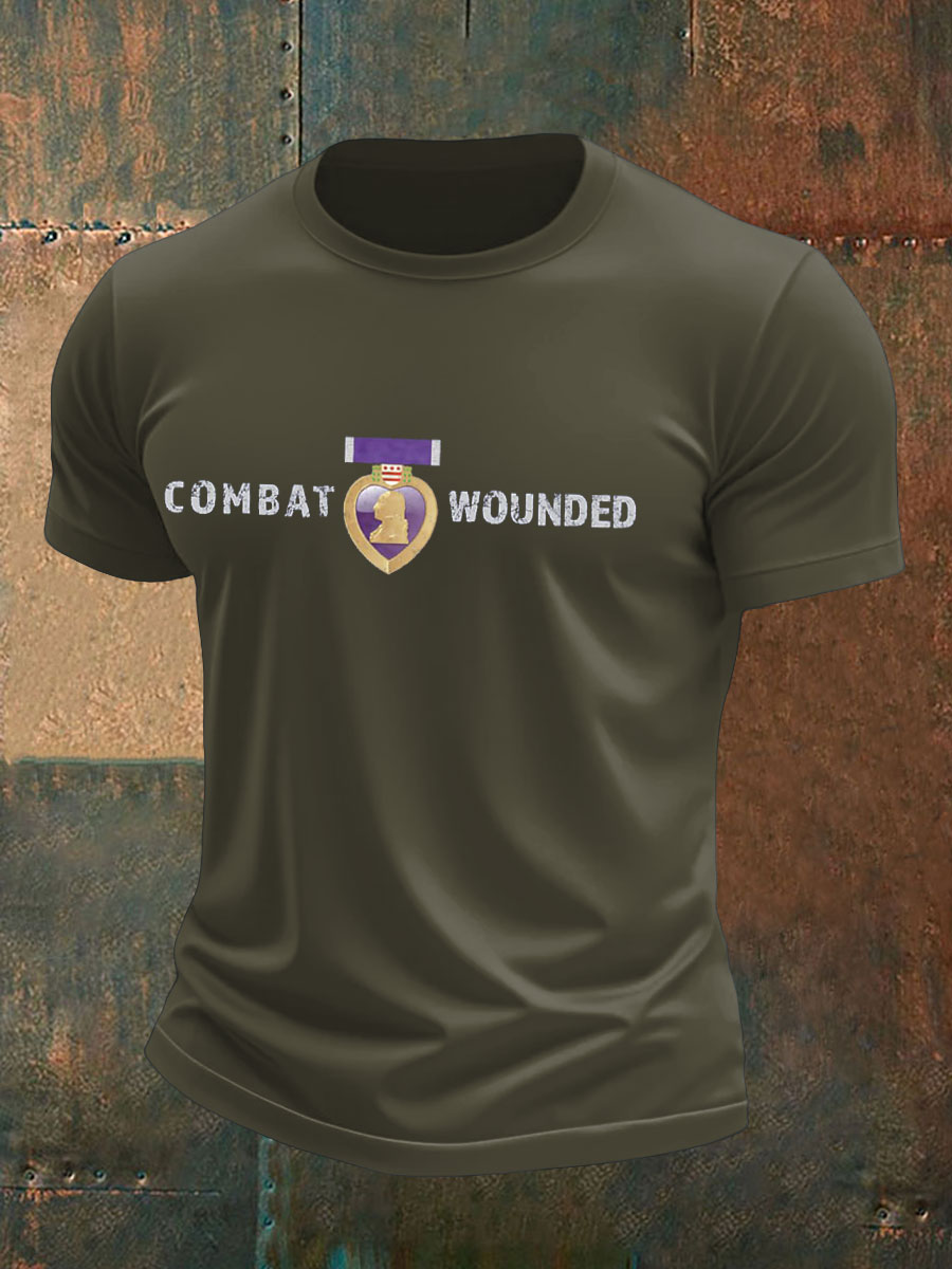 Men's Purple Heart Veteran Print T-shirt
