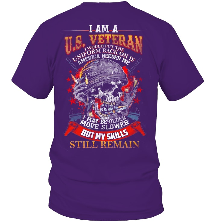 I Am A U.S .Veteran  Pattern 100% Cotton T-Shirt