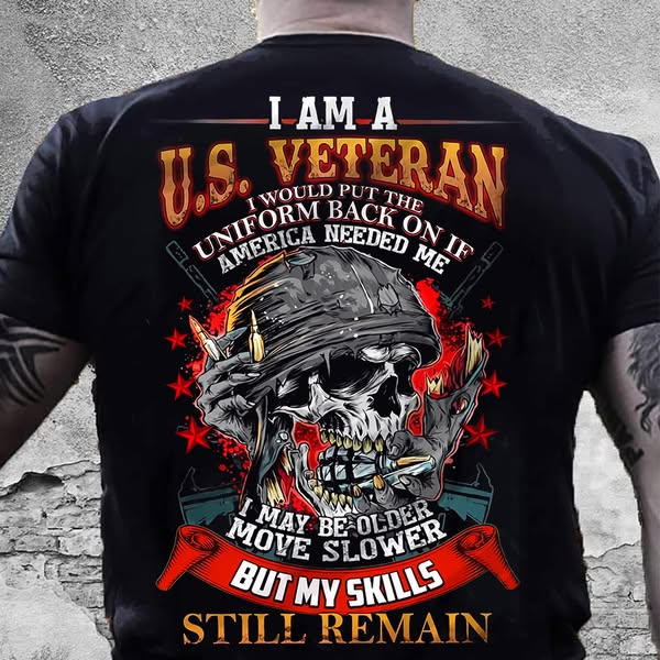 I Am A U.S .Veteran  Pattern 100% Cotton T-Shirt