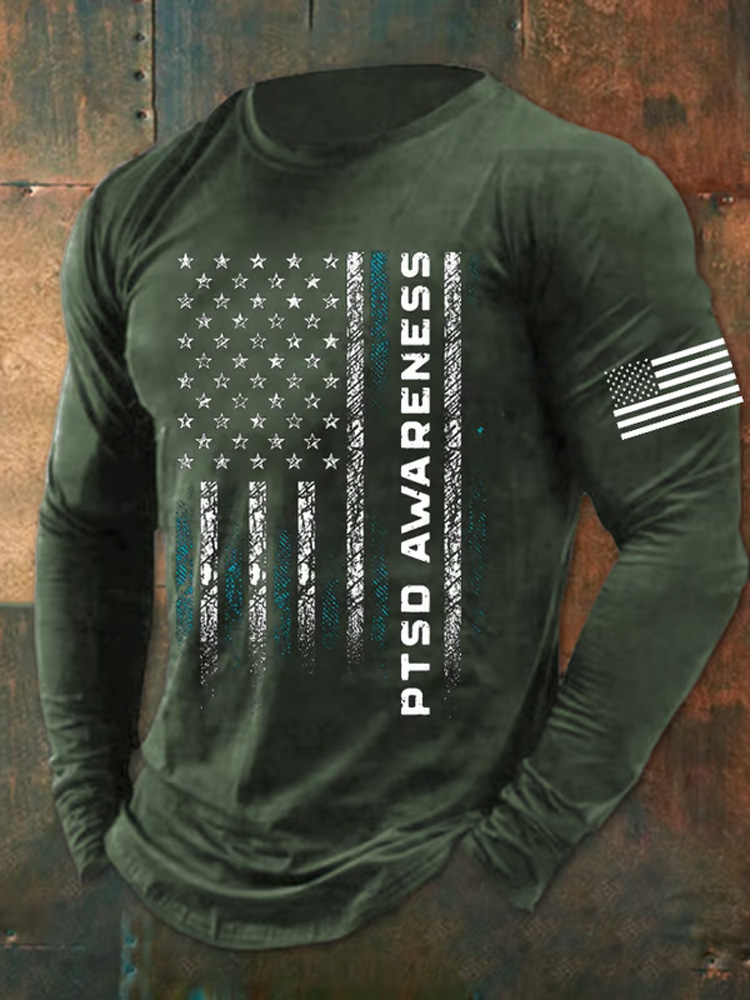 Men's Ptsd Awareness Flag T-Shirt