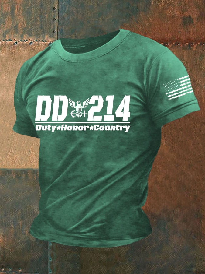 Men's Duty Honor Country DD-214 Printed T-Shirt