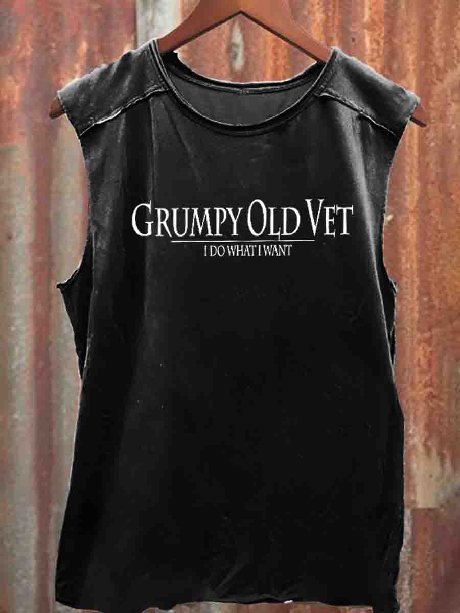 Men's Veterans I Do What  I Do Pattern Vest