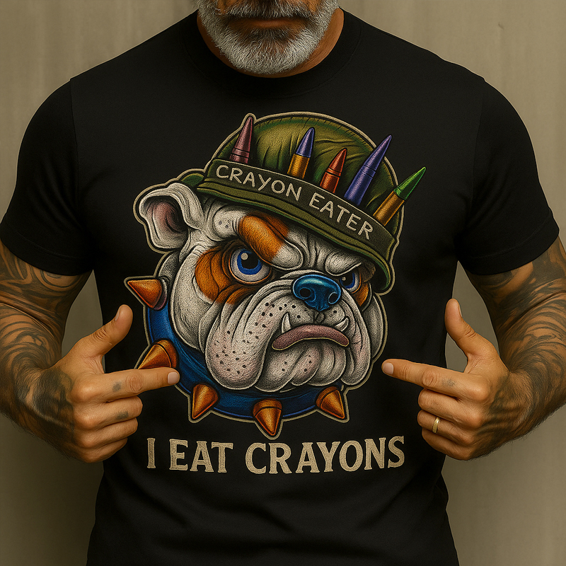 USMC Crayon Eater Veteran Print T-shirt
