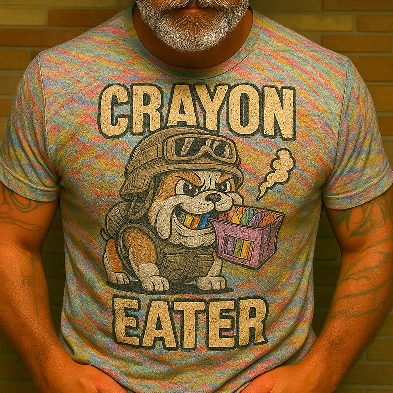 USMC Veteran Crayon Eater Print T-shirt