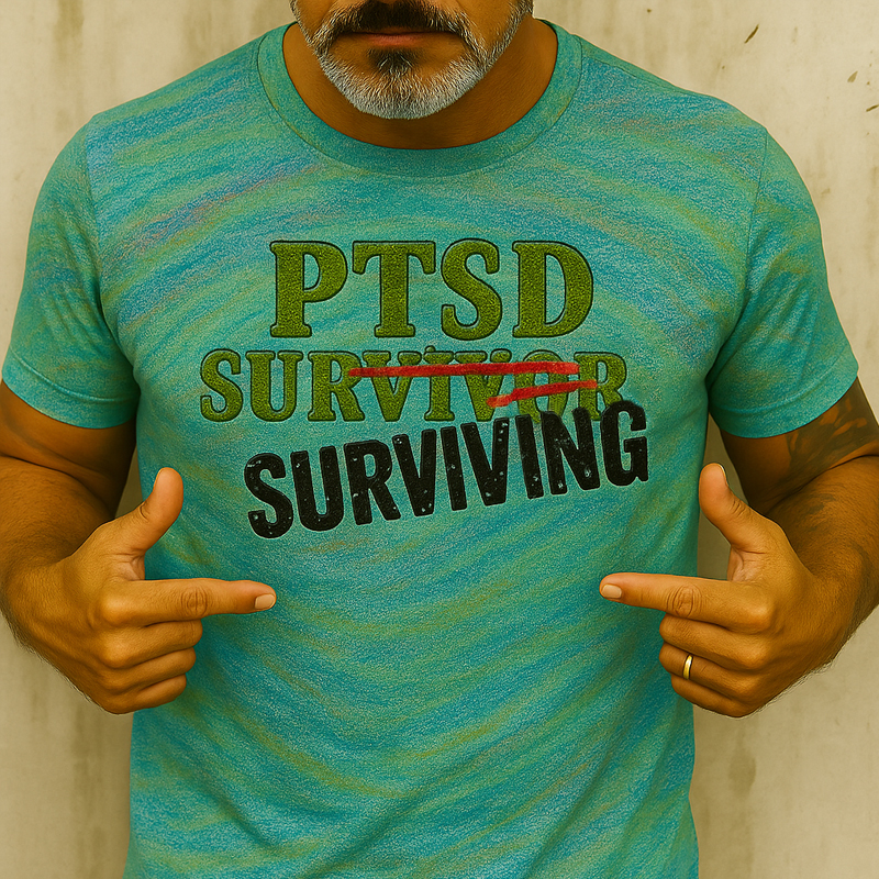 US Crayon Veteran Lives Matter PTSD Print T-Shirt