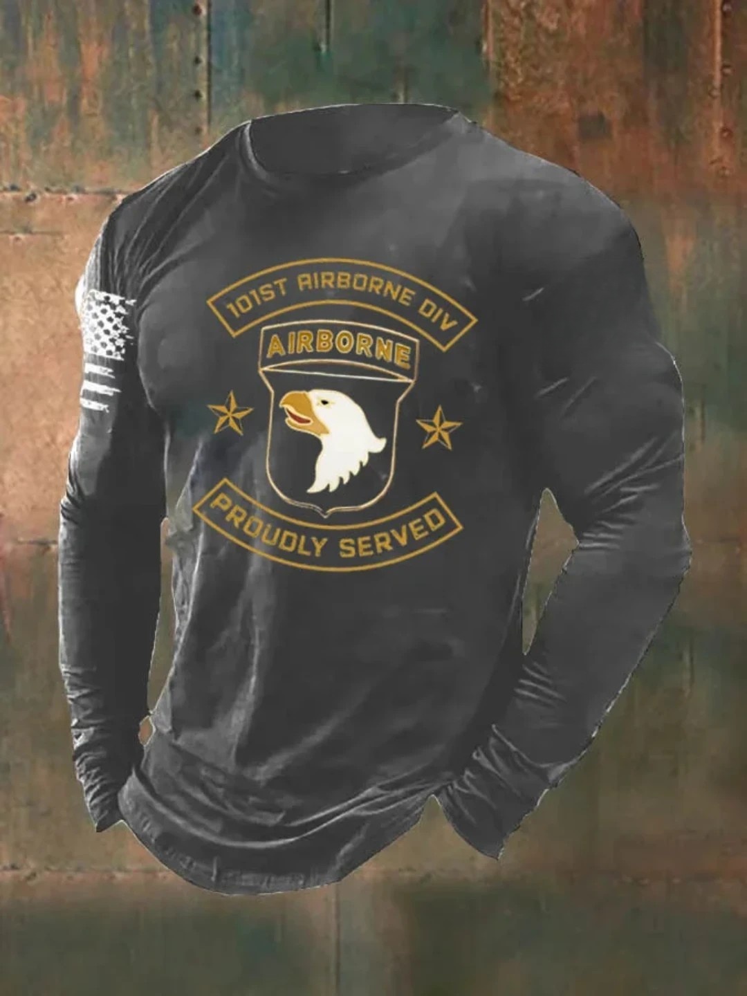 Men's Veterans Day 101st  Airborne Pattern Long Sleeve T-Shirt