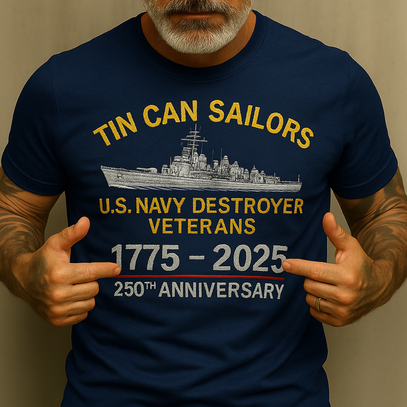 Navy Veteran Print T-shirt