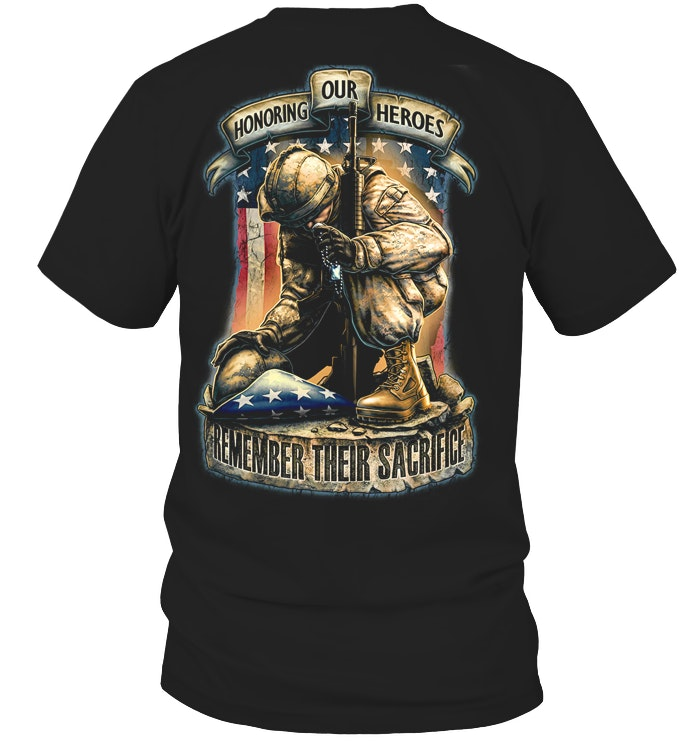 Honoring Our Heroes Pattern  Print 100%Cotton T-Shirt