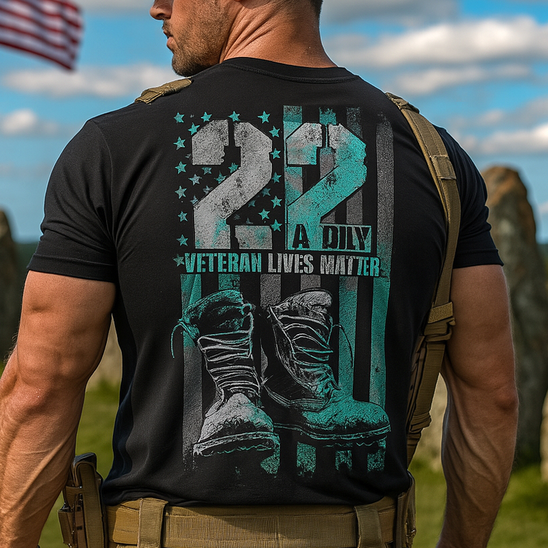 22 Veterans Casual Prints T-Shirt
