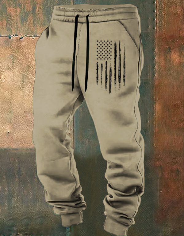 Men's American Flag Print Casual Sweatpants