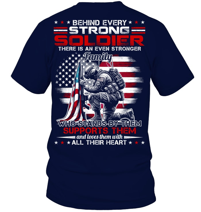 Behind  Every Strong Solider Pattern 100% Cotton T-Shirt
