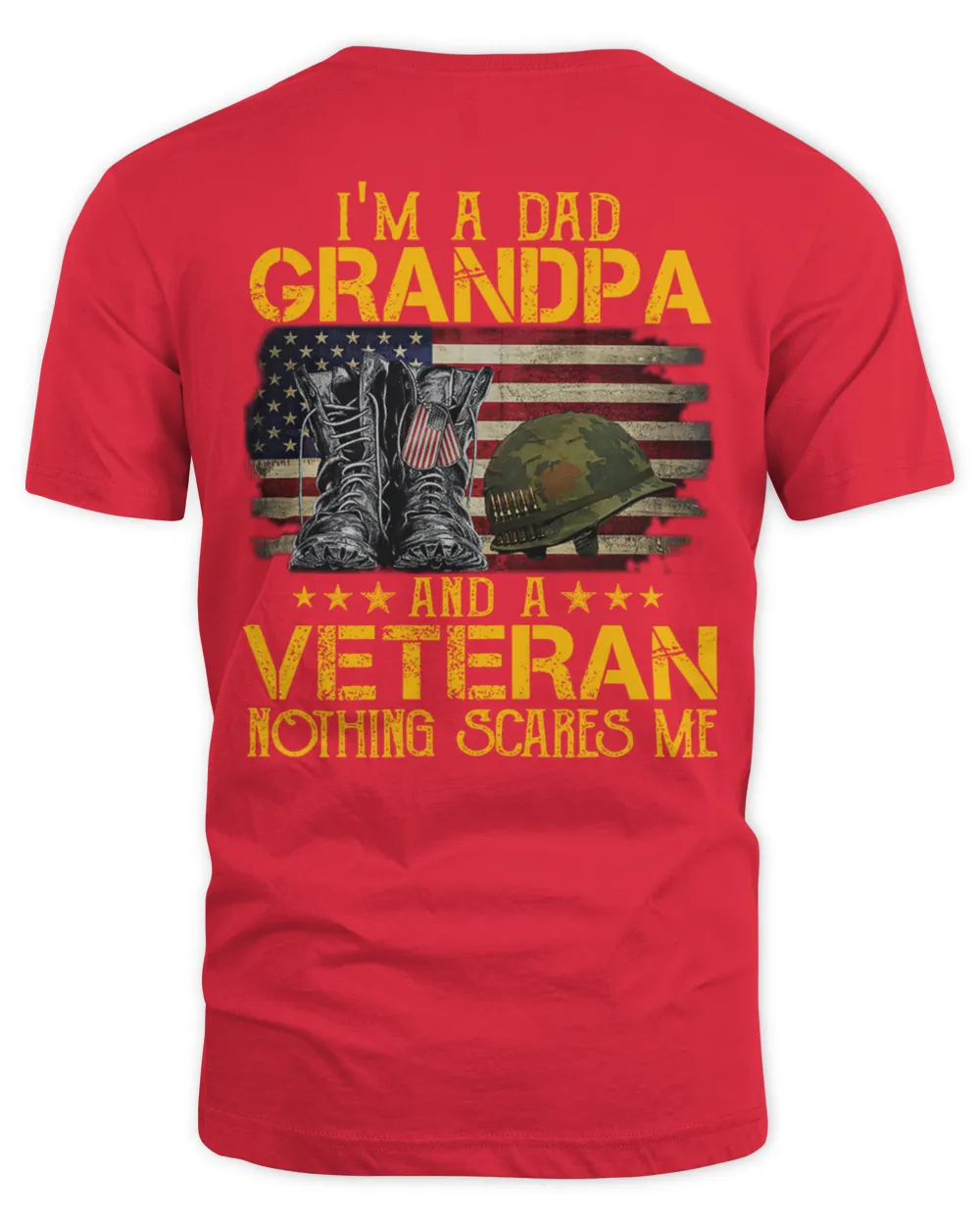 A Dad Veteran Nothing Scares Me  Pattern 100% Cotton T-Shirt