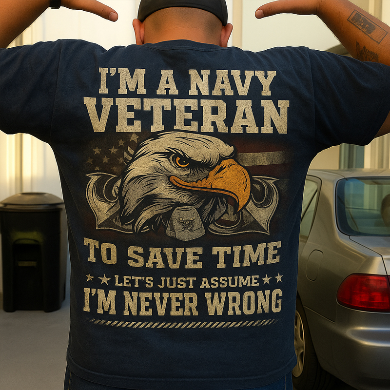 US Navy Veteran Print T-shirt