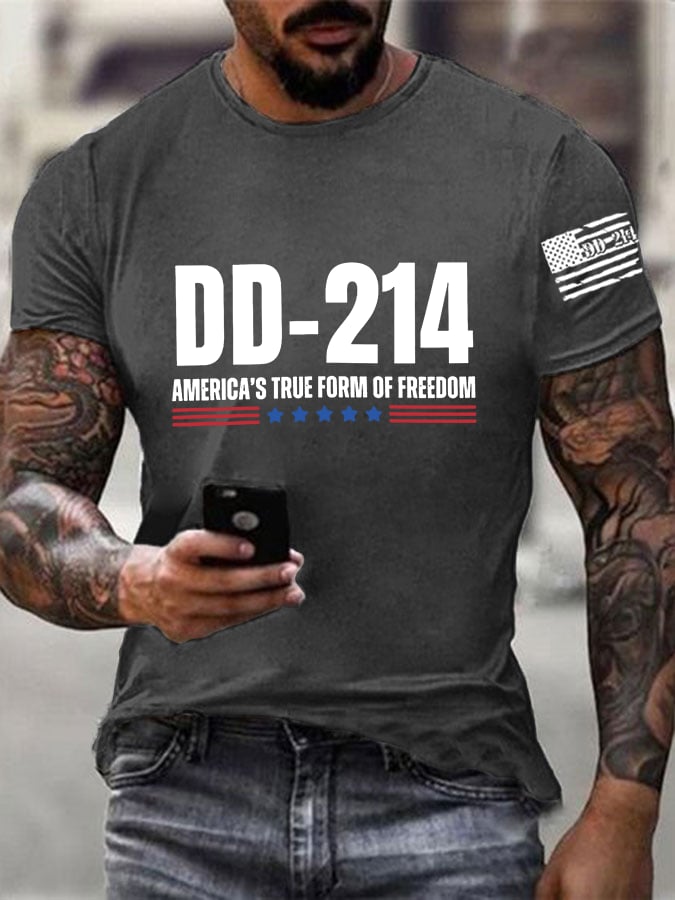 Men's DD-214 America's True Form Of Freedom Print T-shirt
