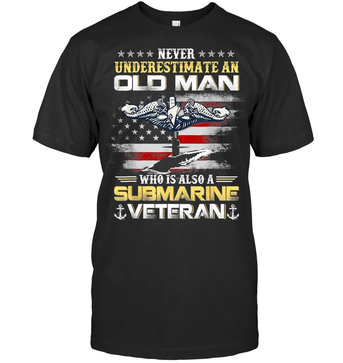 Old Man Veteran Pattern 100% Cotton T-Shirt