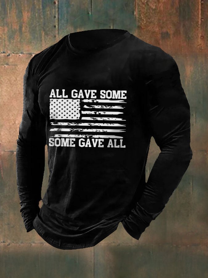 Men's 'All Gave Some, Some Gave All' Print Long Sleeve T-Shirt