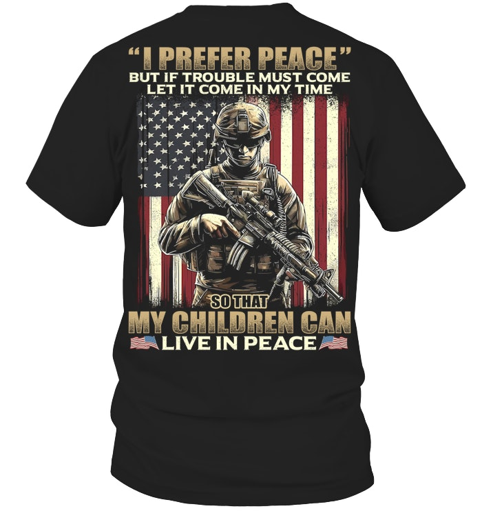 My Children Can Live In Peace Pattern Print 100% Cotton T-Shirt