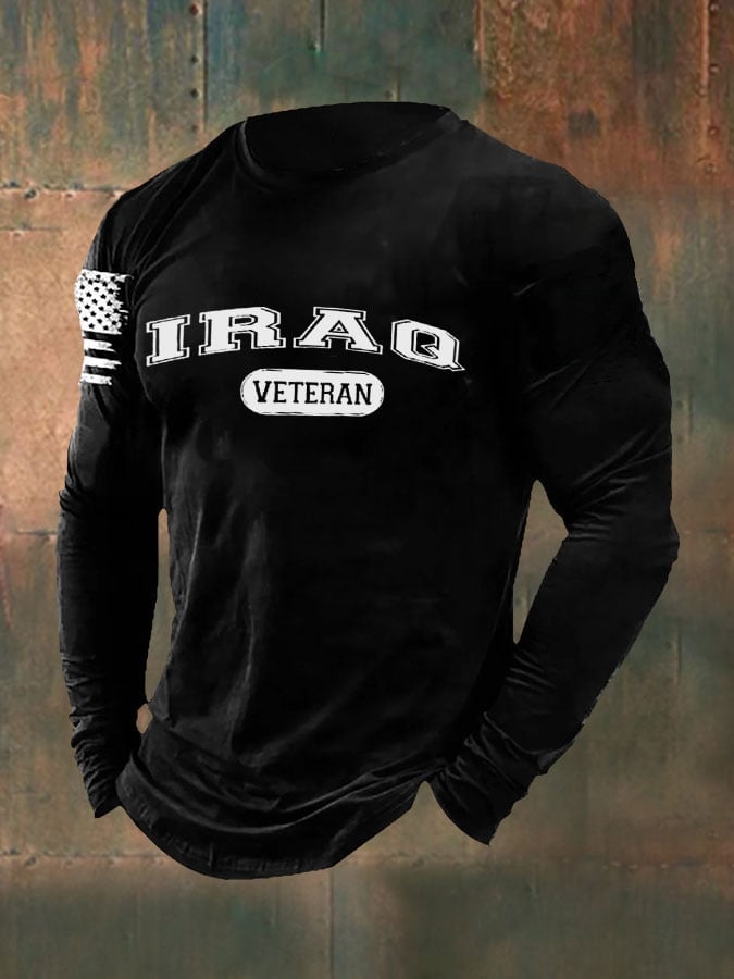 Men's IRAQ VETERAN Printed Casual T-Shirt