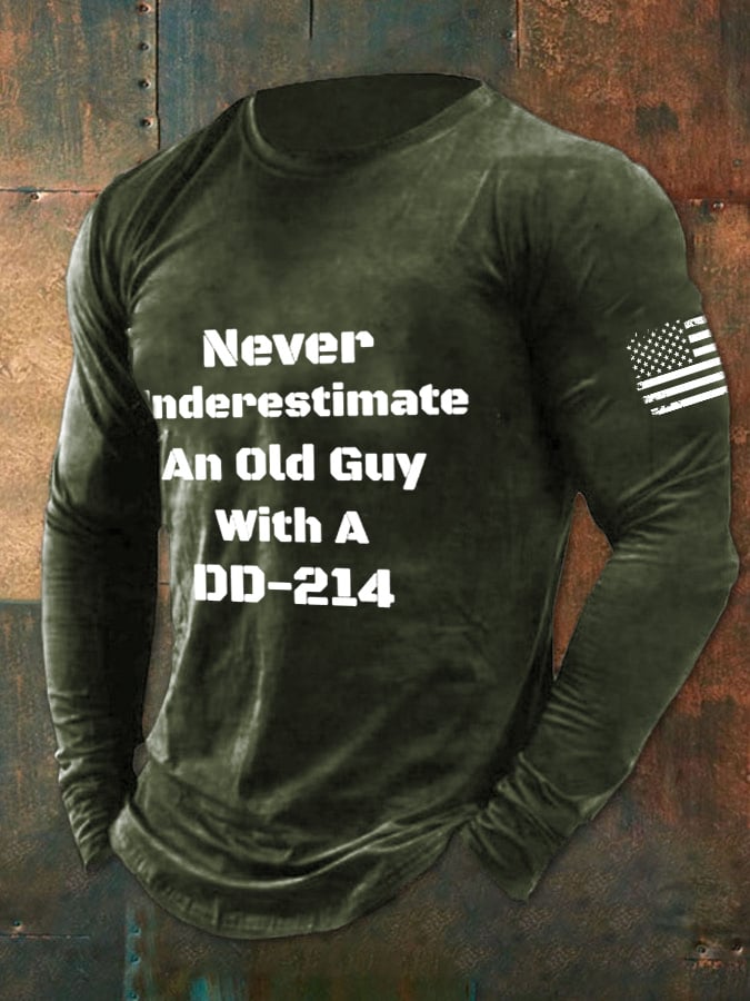 Men's Never Underestimate An Dld Guy With A DD-214 Print T-Shirt