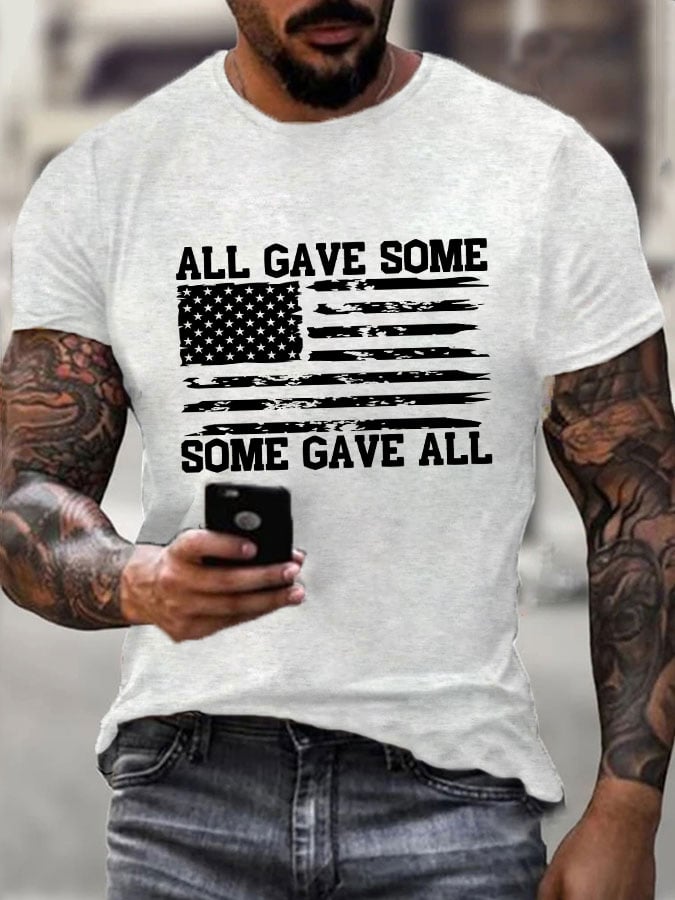 Men's All Gave Some, Some Gave All Flag Print T-Shirt