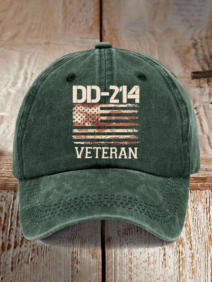 Vintage Veterans Day Flag Printed Casual Baseball Cap
