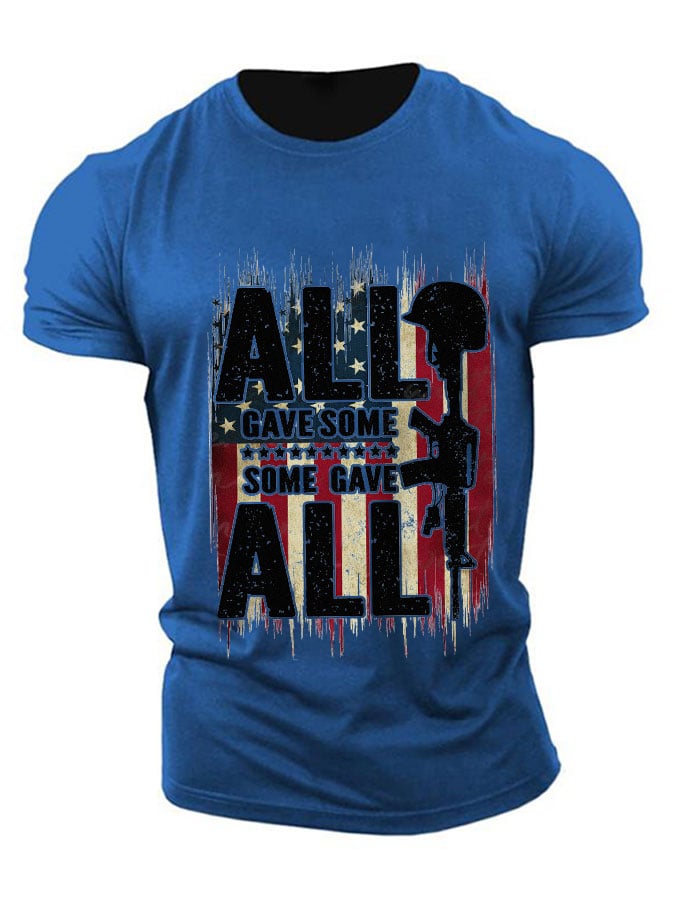 Men's 'All Gave Some, Some Gave All' Print Loose Fit T-Shirt