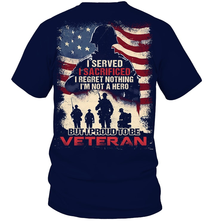 But I  Proud To Be  Veteran Pattern 100% Cotton T-Shirt