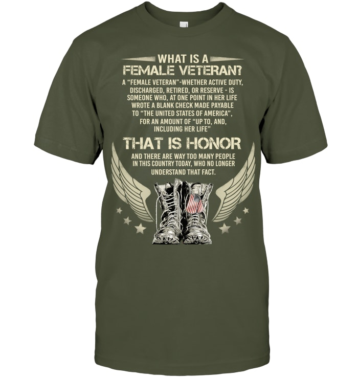 What Is A  Female Veteran Pattern 100% Cotton T-Shirt