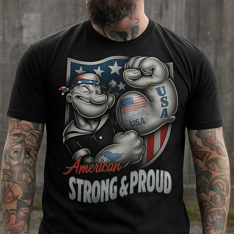 US Navy Art Illustration Printed T-shirt