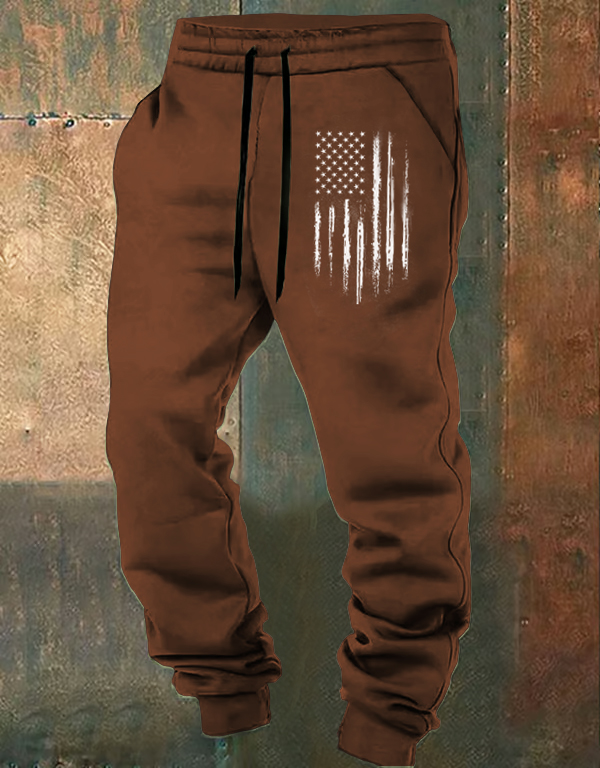 Men's American Flag Print Casual Sweatpants