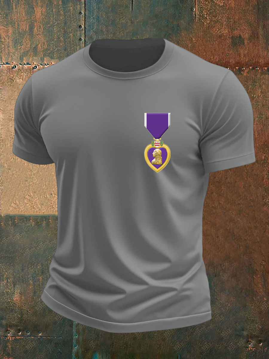 Men's Purple Heart Veteran Print T-shirt