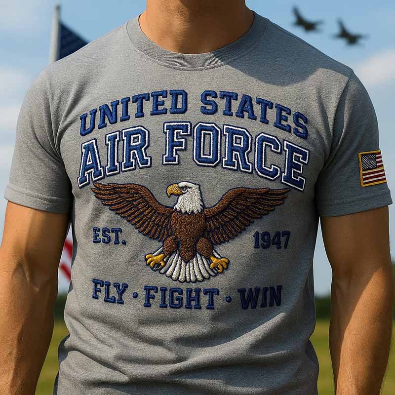 US Air Force Printed Casual Short Sleeve T-Shirt