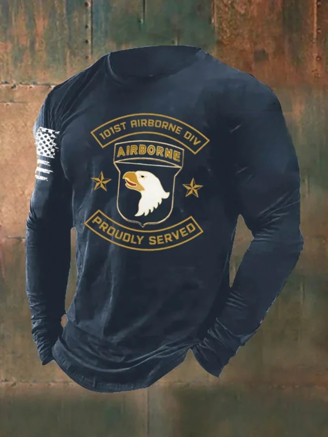 Men's Veterans Day 101st  Airborne Pattern Long Sleeve T-Shirt