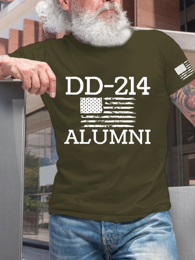Men's Men's DD-214 Alumni Print Round Neck T-Shirt